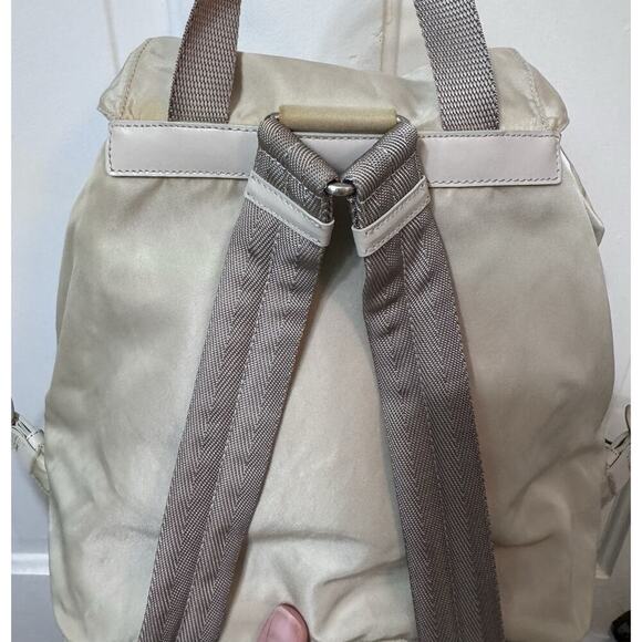 Auth Vintage Prada Cream Ivory Nylon Backpack Mini - Picture 16 of 16
